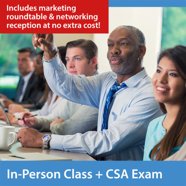 Working with Older Adults In-Person Class + CSA Exam Bundle, featuring Pre-class Marketing Roundtable
